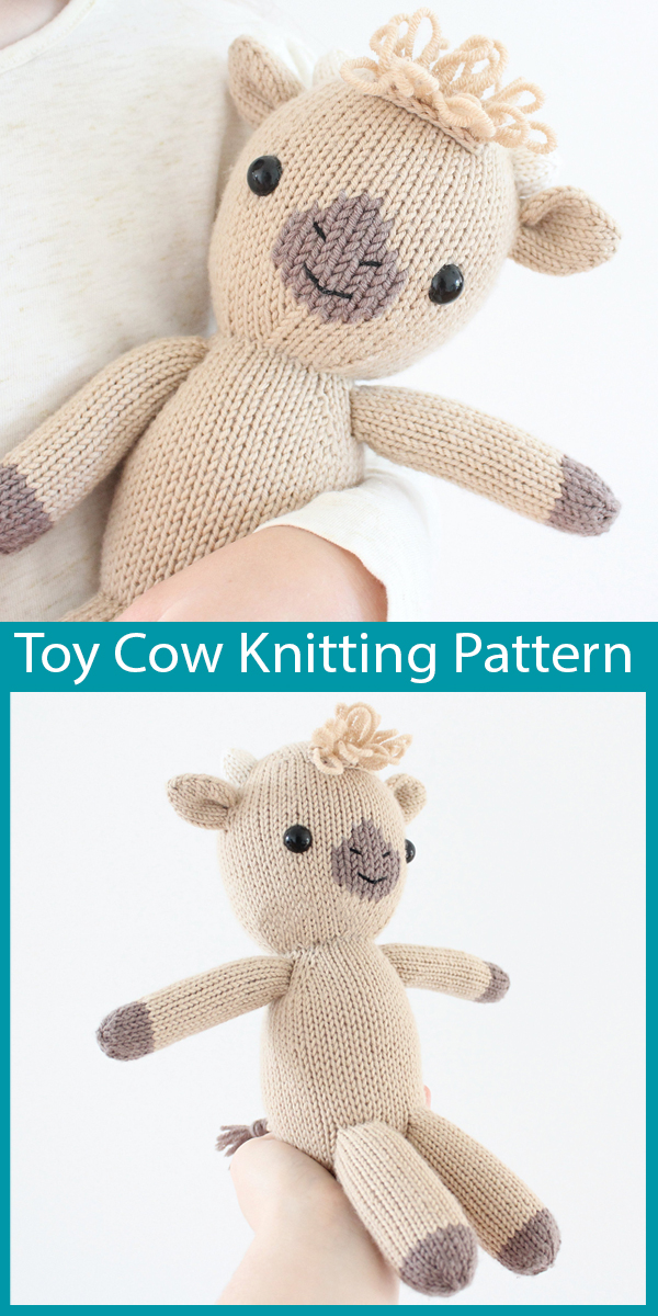 Knitting Pattern for Toy Cow Jerry the Jersey