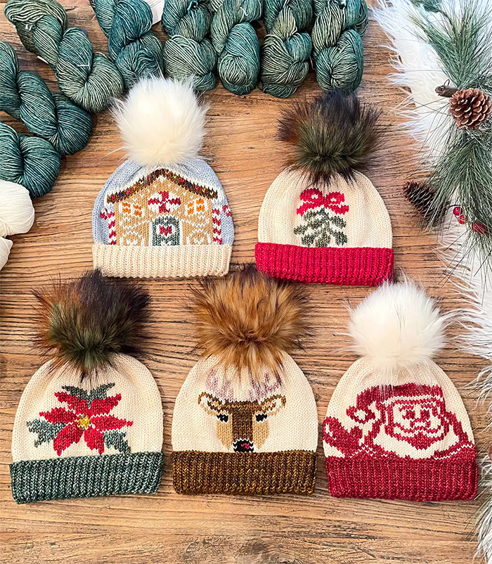 Christmas Jingle Beanie Collection Knitting Pattern