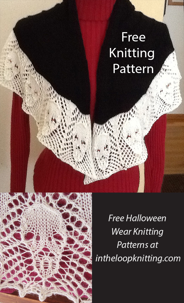 Free Jolly Roger Shawl Halloween Knitting Pattern