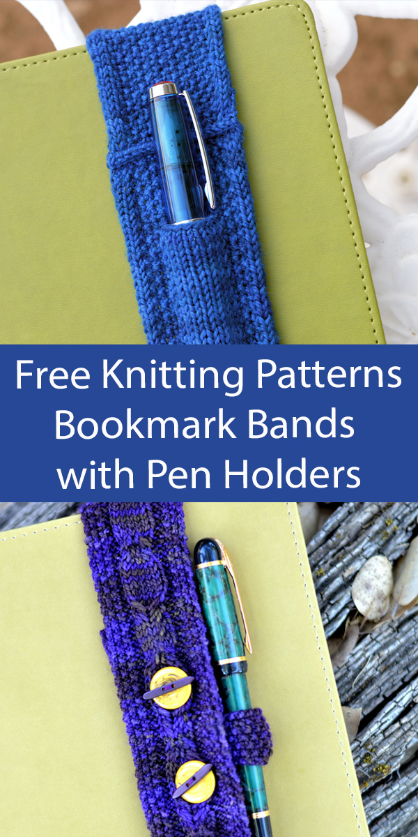 Free Bookmark Knitting Patterns Journal Bands with Pen Holders