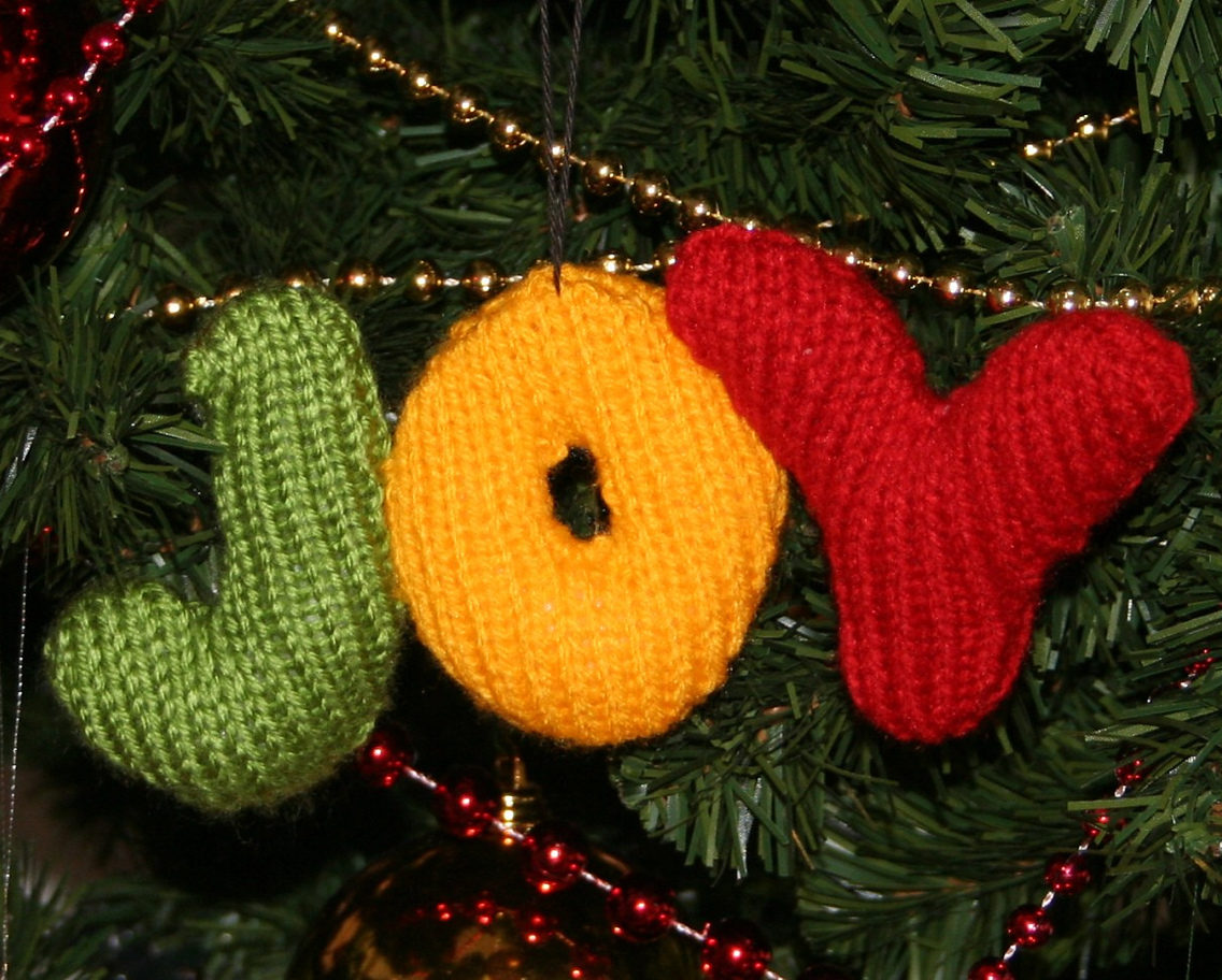 Free Knitting Pattern for Joy Ornament