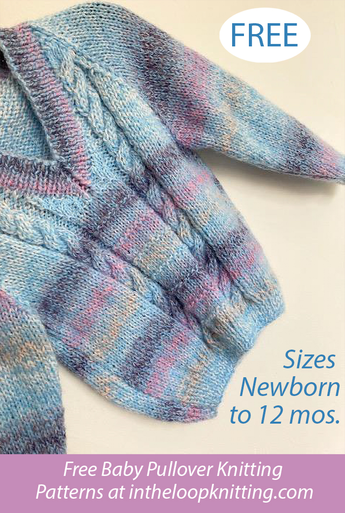 Free Baby Swizzled Cable Sweater Knitting Pattern