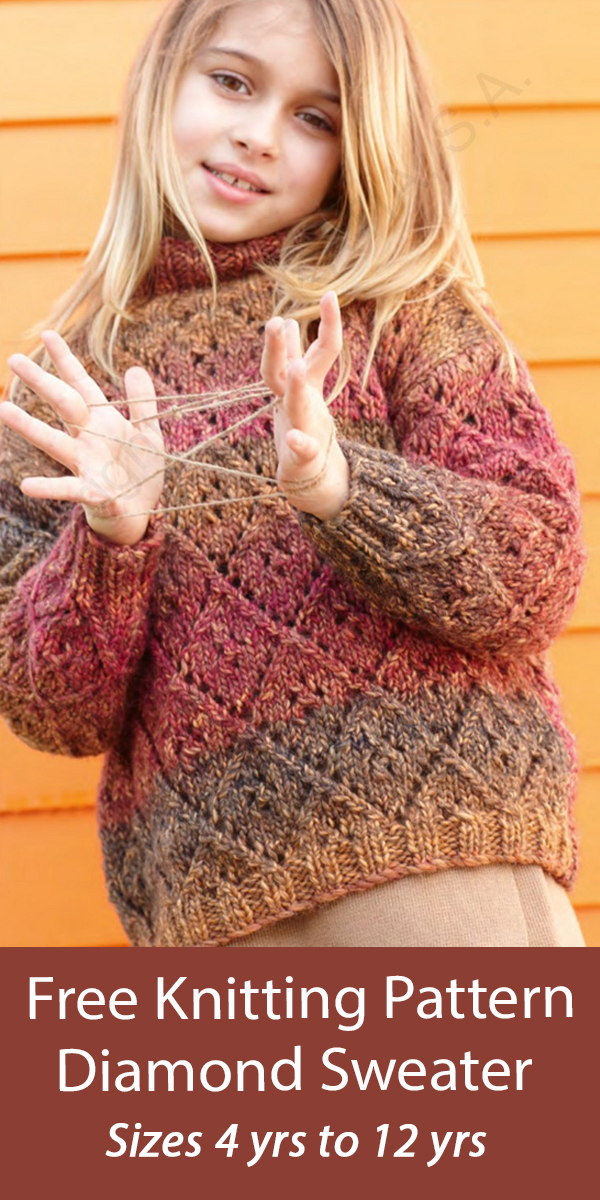 Free Child's Sweater Knitting Pattern Katia Pullover Jumper