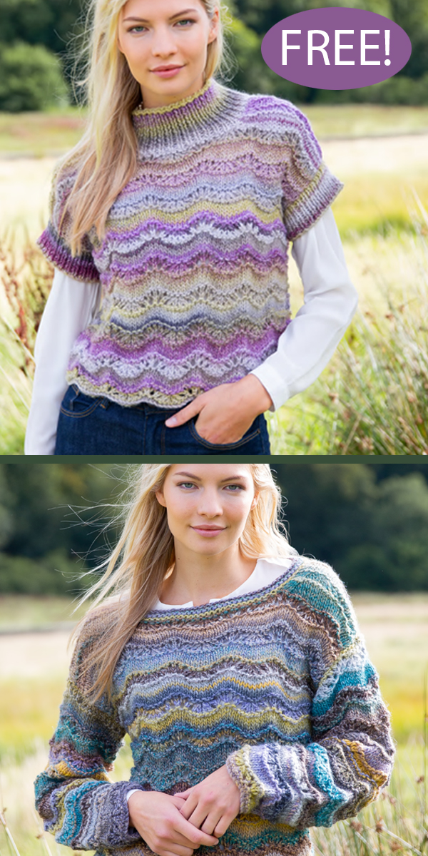 Free Sweater Knitting Pattern Jumpers in Rico Creative Melange Chunky R2005