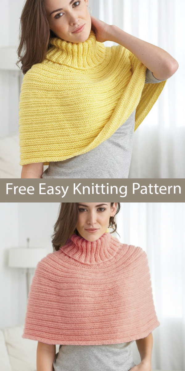 Free Poncho Knitting Pattern Easy Just Enough Cape