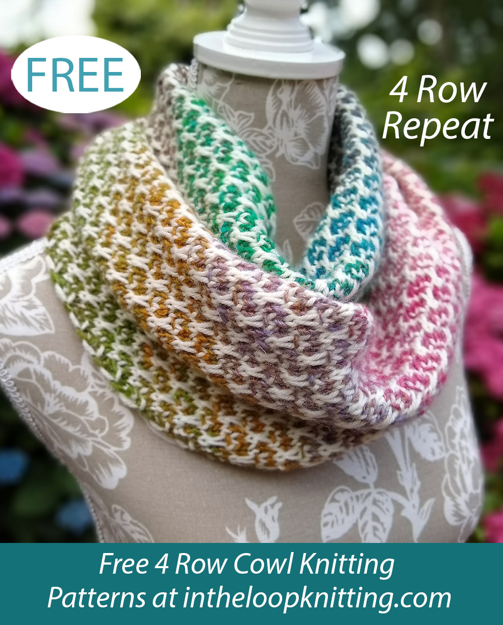 Just Weave It Cowl Free Knitting Pattern 4 Round Repeat