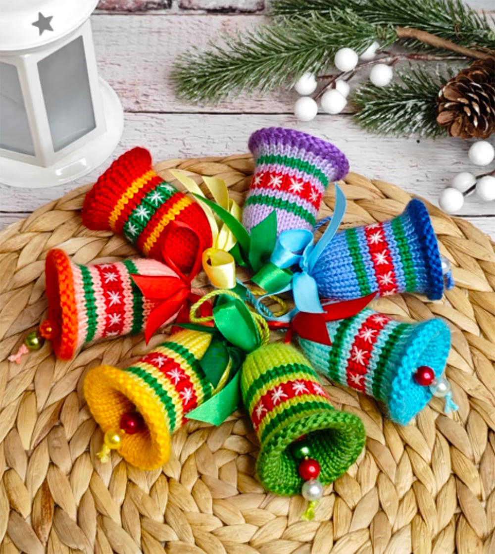 Knitting Pattern Christmas Bells  Ornaments