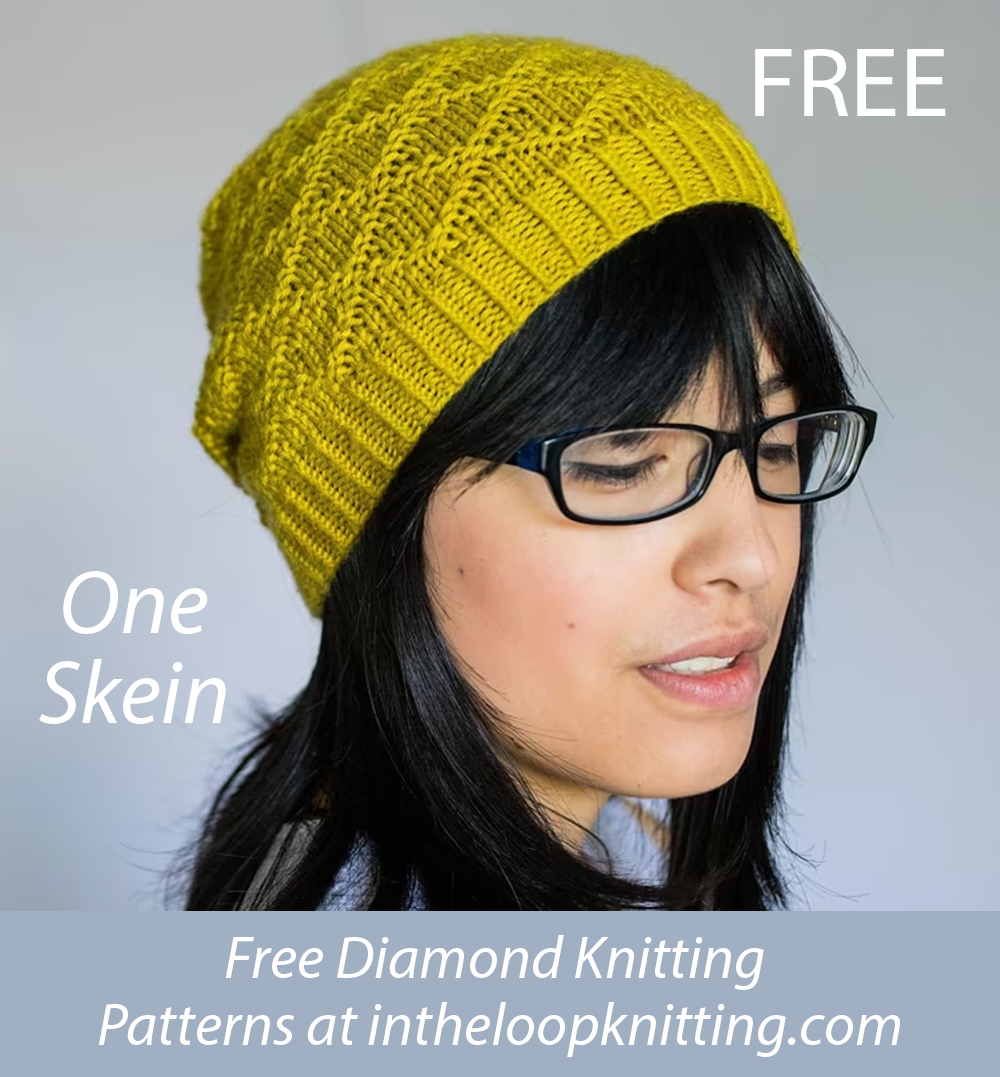 Diamond Kakano Hat Free Knitting Pattern