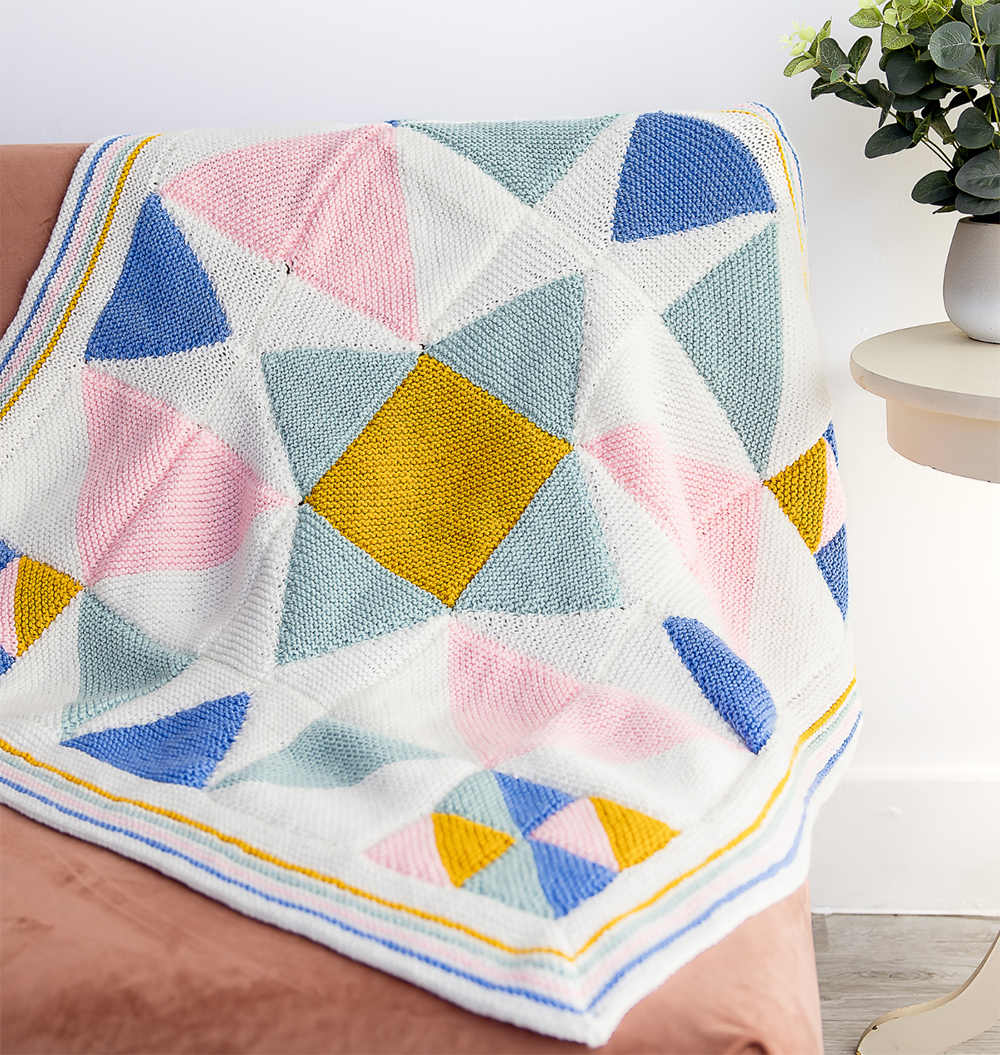 Knitting Pattern for Kaleidoscope Blanket Stashbuster