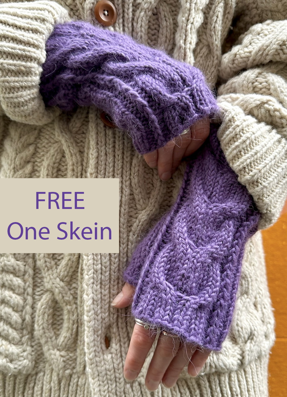 Free Fingerless Mitts Knitting Pattern Karin Wristwarmers