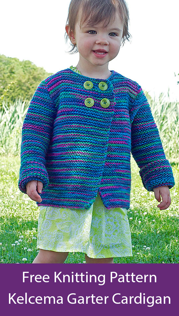 Child's Cardigan Kelcema Free Knitting Pattern Easy Garter Stitch