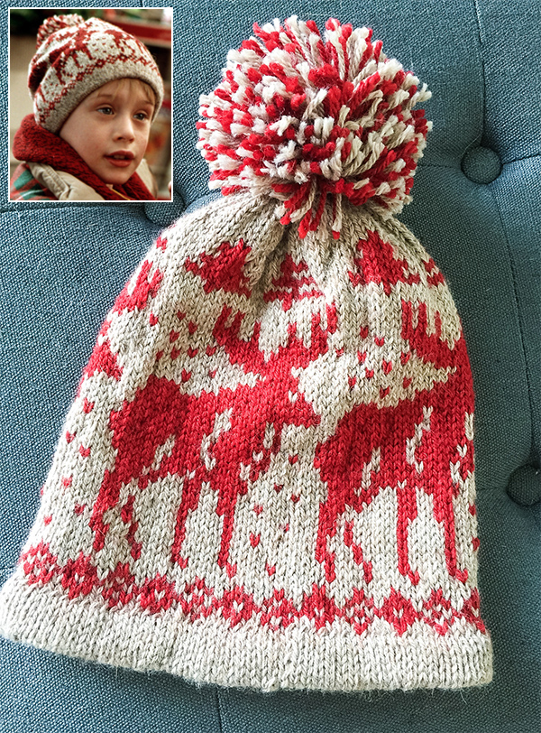 Free Knitting Pattern for Home Alone Moose Hat