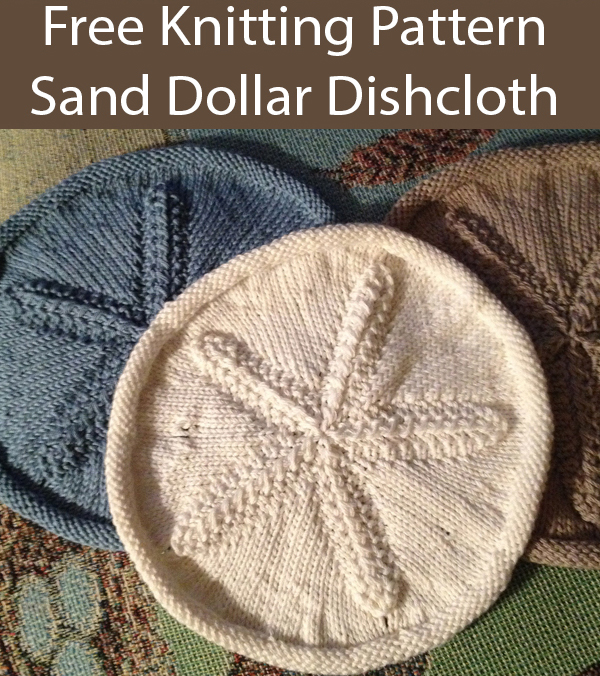 Sand Dollar Dishcloth Free Knitting Pattern