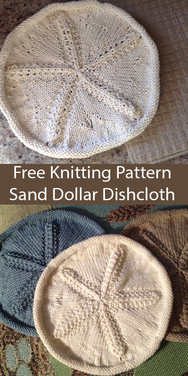 Sand Dollar Dishcloth Free Knitting Pattern