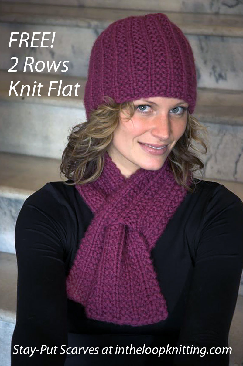 Free Keyhole Scarf and Hat Set Knitting Pattern 