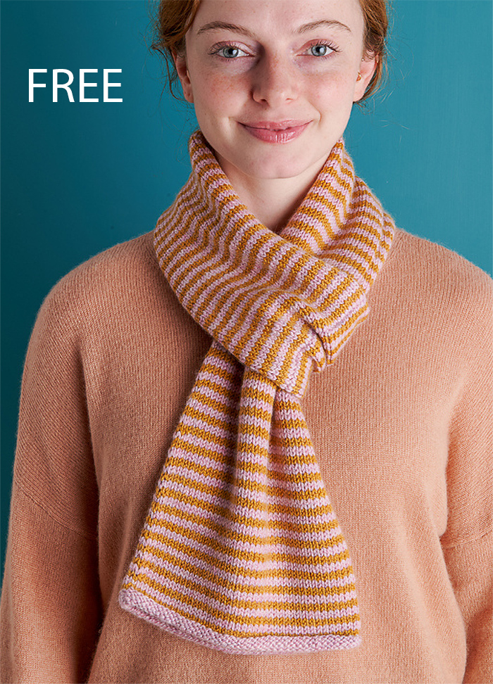 Free Keyhole Scarf in Stripes Knitting Pattern