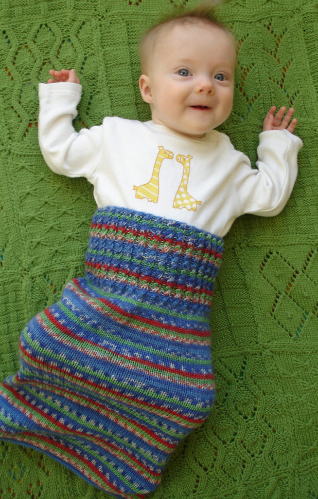 Free Knitting Pattern for Baby Kicking Bag