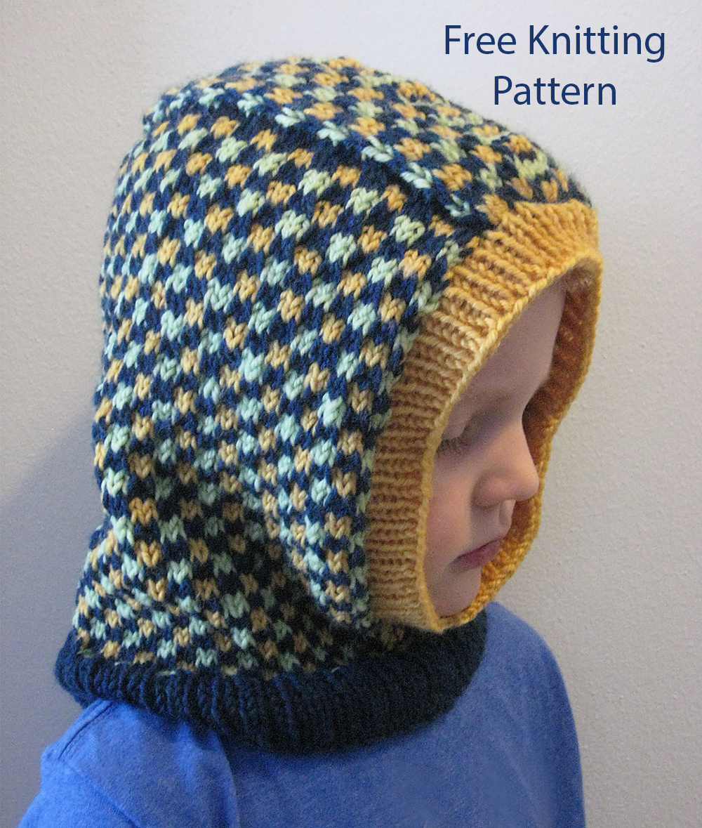 Free Knitting Pattern Kids' Dice Check Balaclava