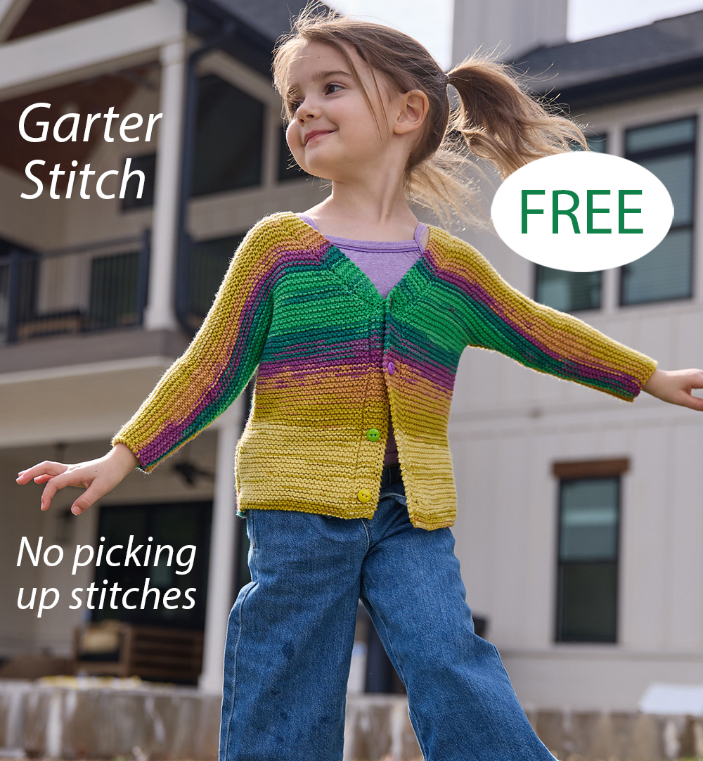 Free Kids Garter Cardigan Knitting Pattern