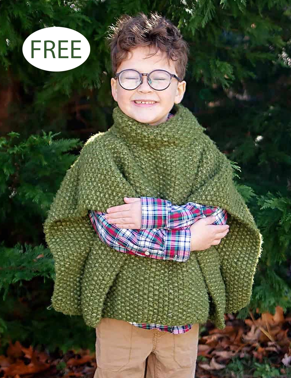 Free Knitting Pattern Kids Seed Stitch Poncho Poncho