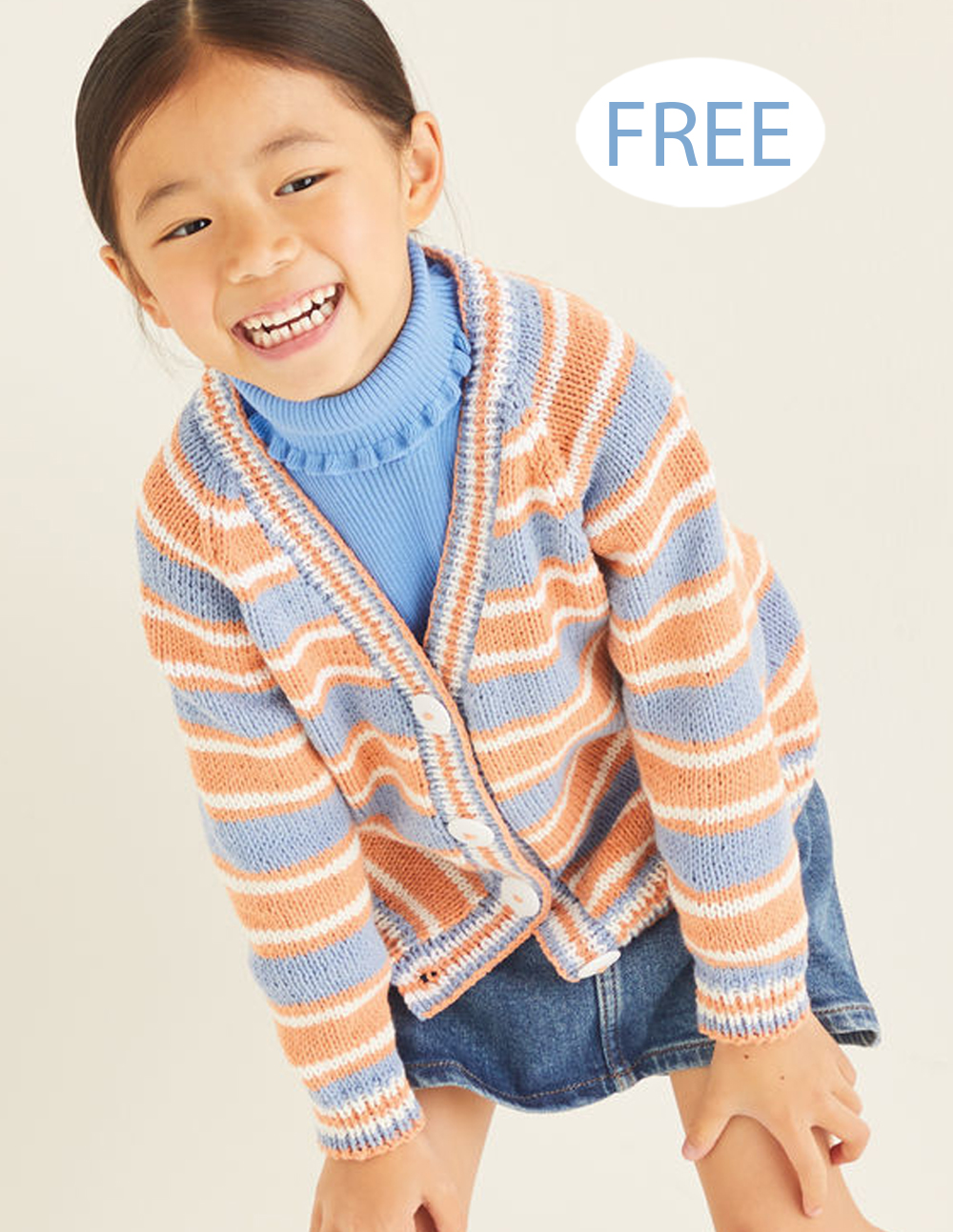 Free Kids Striped Cardigan Knitting Pattern