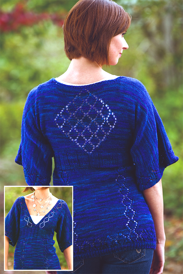 Free knitting pattern for Kimono Diamond