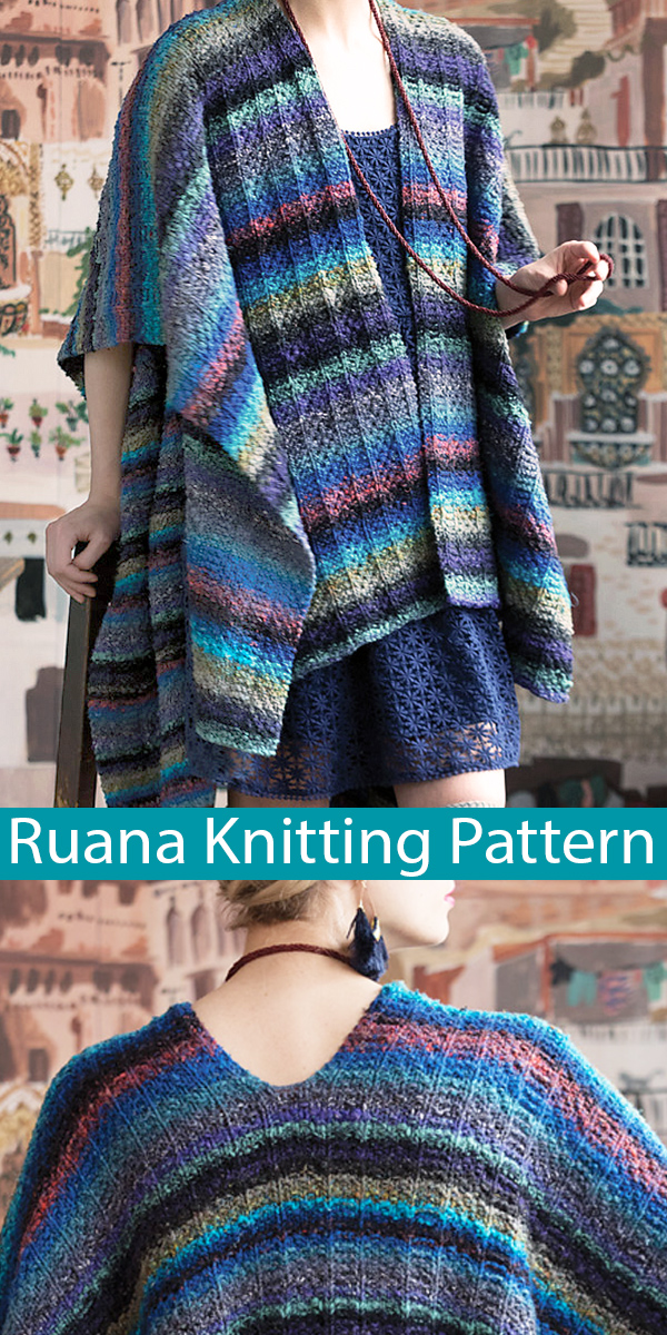 Knitting Pattern for Kimono Ruana