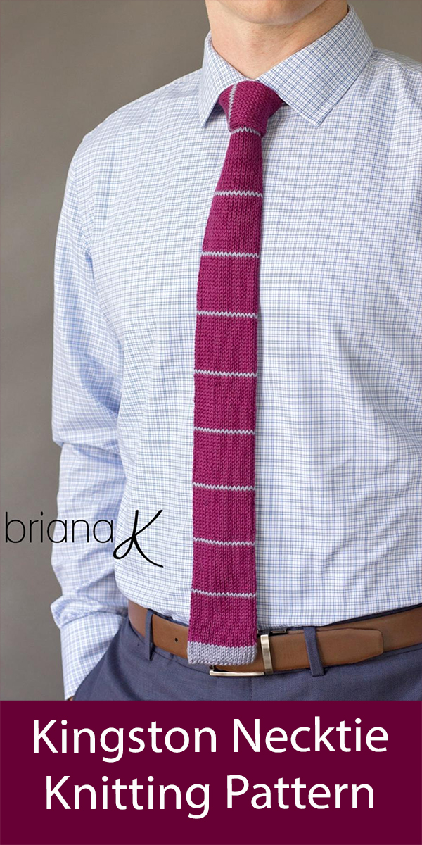 Tie Knitting Pattern Kingston Necktie