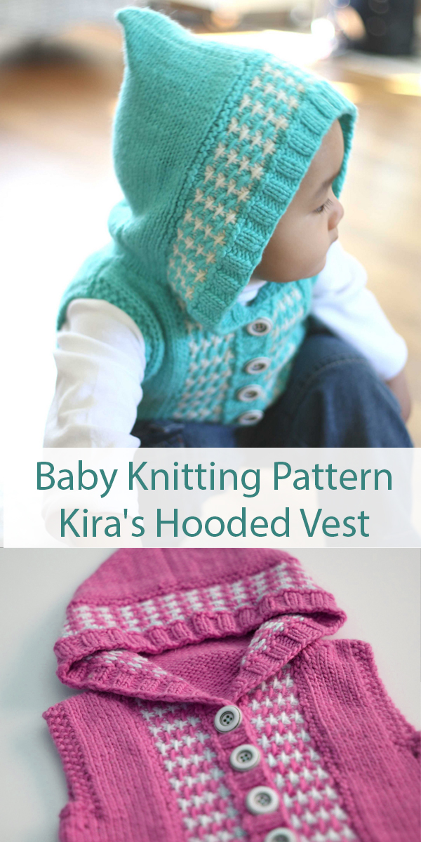 Knitting Pattern for Hooded Baby Vest Sizes newborn to 2 yrs