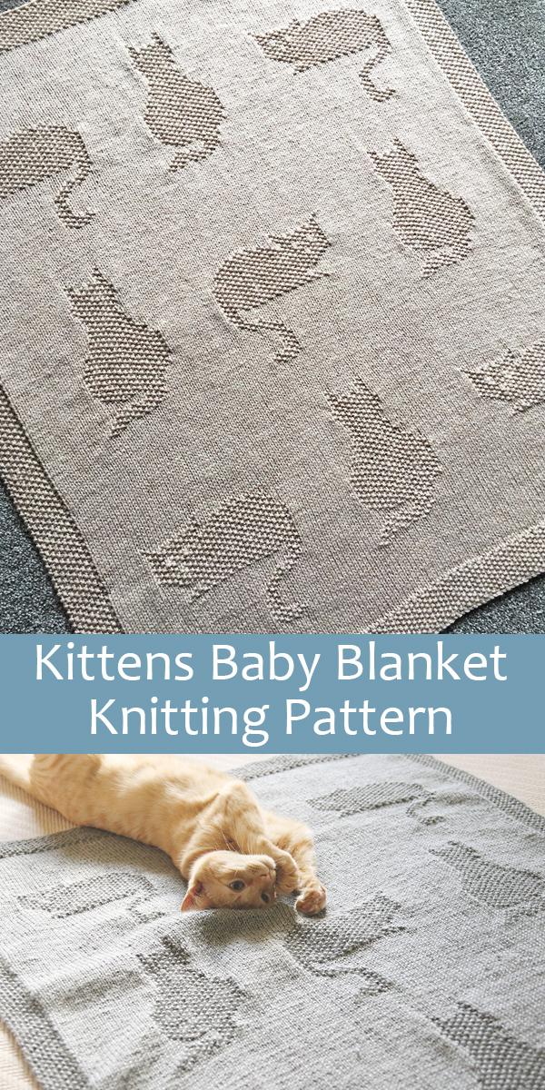 Knitting Pattern for Kittens Baby Blanket