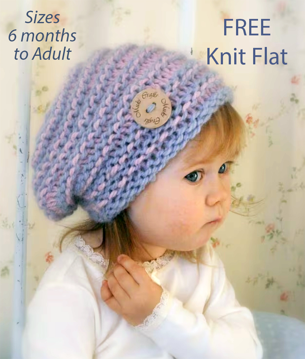 Free Baby Knitting Pattern Kitty Striped Slouch Hat