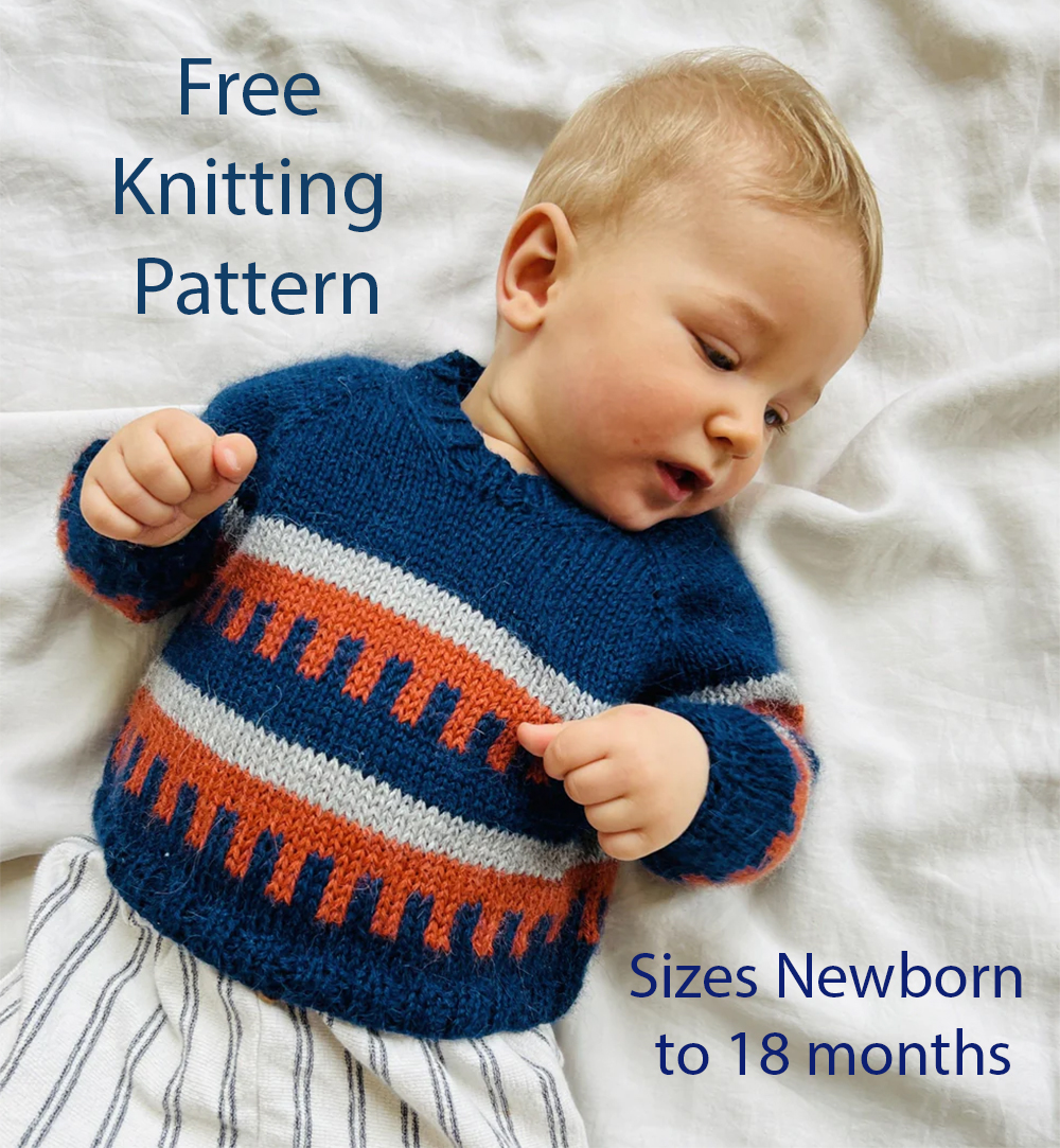 Free Easy Baby Joyful Colorwork Sweater Knitting Pattern Stash Buster