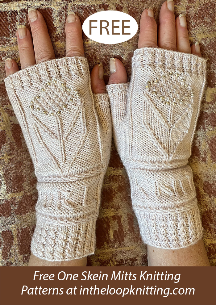 Free Knit One, Purl Too Mitts Knitting Pattern