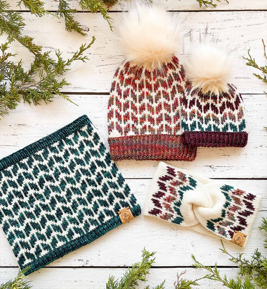 Knit Stitch Hat, Cowl, Headband Knitting Pattern