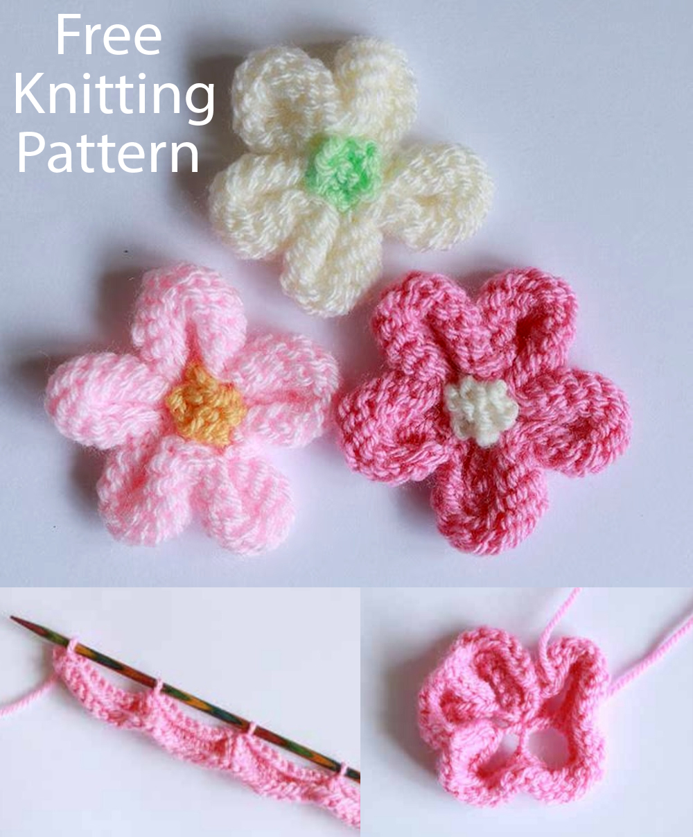 Free Knitted Flower Tutorial Knitting Pattern