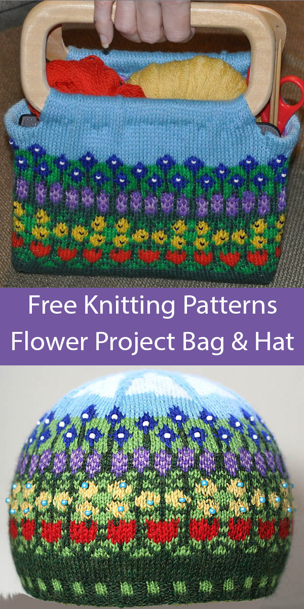 Free Knitting Pattern Knitter's Project Bag and Hat