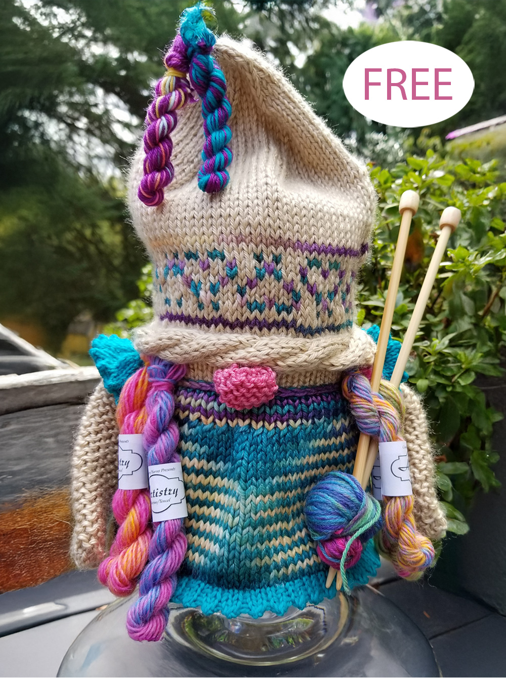 Free Knitting Gnome Lady Knitting Pattern Stash Buster