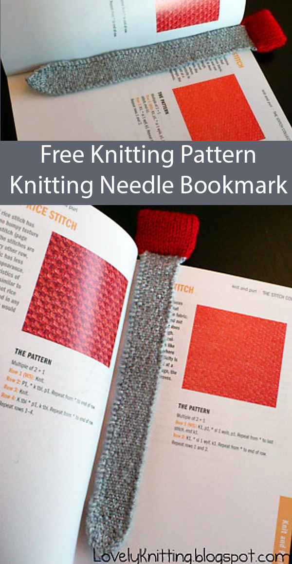 Bookmark Knitting Pattern Knitting Needle Bookmark