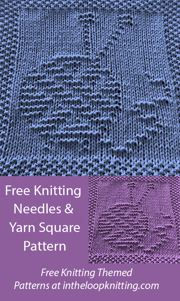 Free Dishcloth Knitting Pattern Knitting Needles and Yarn Afghan Square