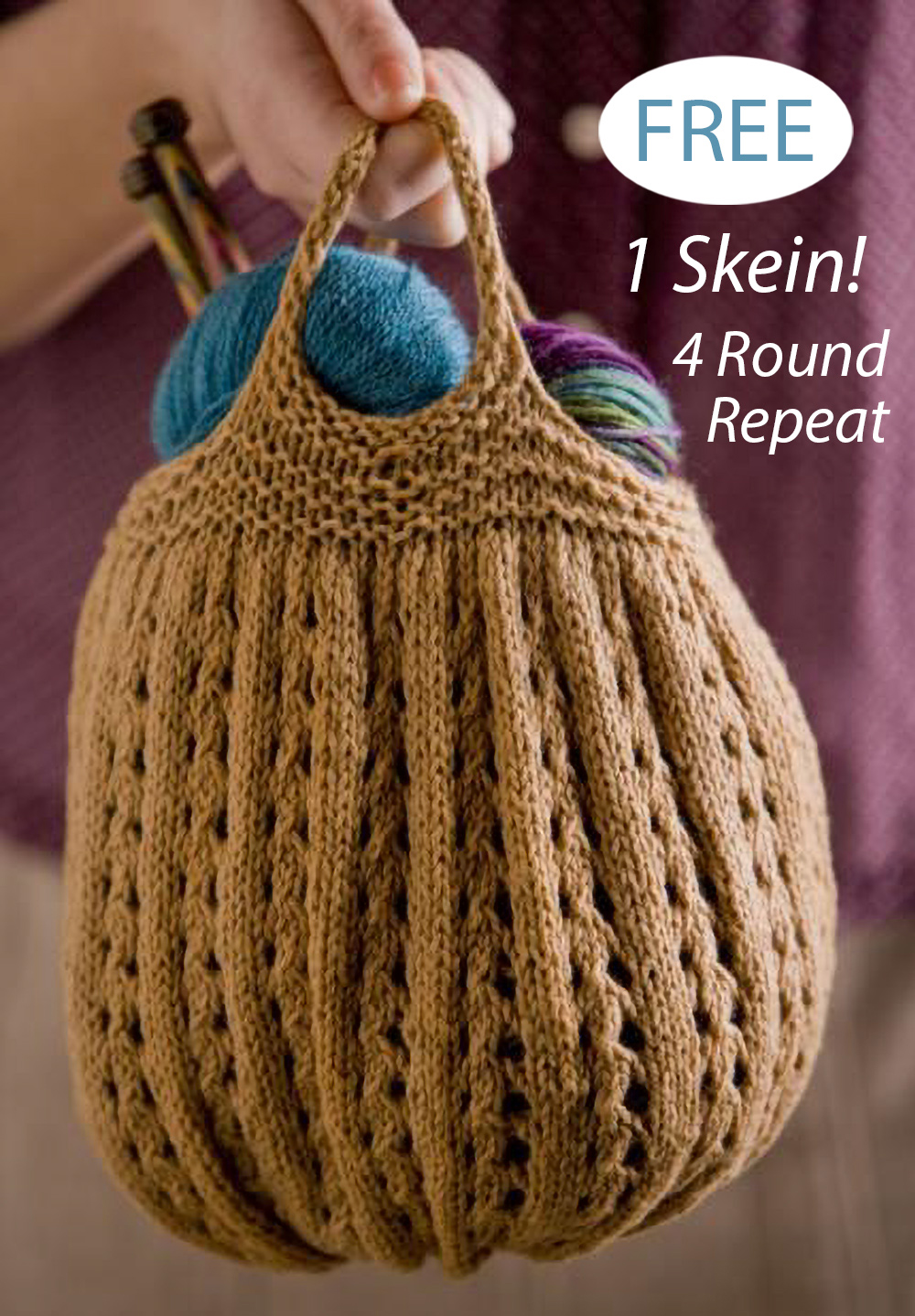 Free One Skein Knitting Project Bag Knitting Pattern