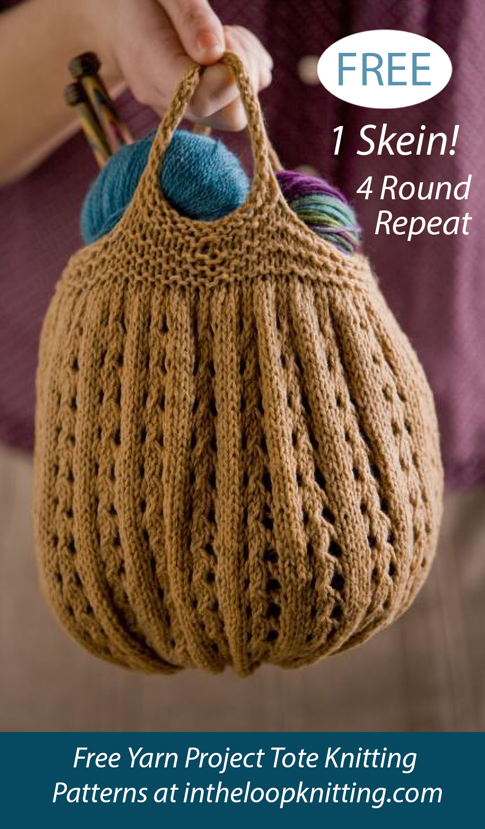 Free One Skein Knitting Project Bag Knitting Pattern
