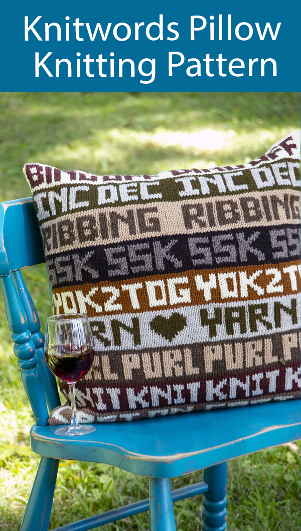 Knitwords Pillow Knitting Pattern