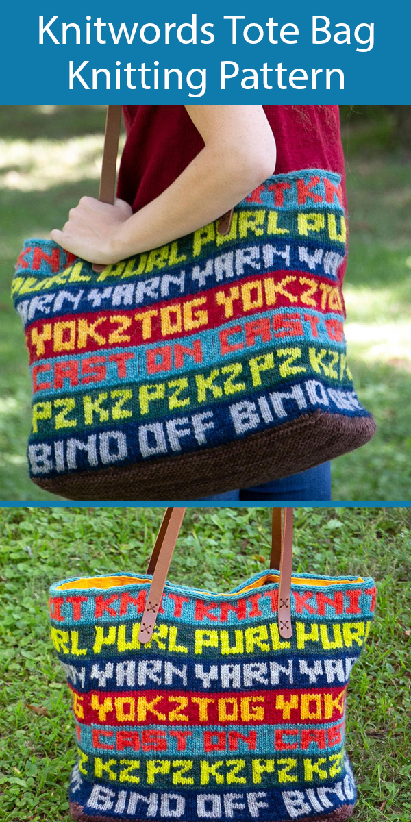 Knitwords Tote Bag Knitting Pattern