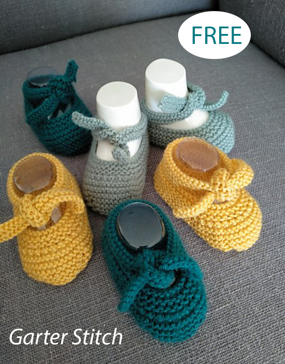 Free Knitting Pattern Garter Stitch Knot Baby Shoes