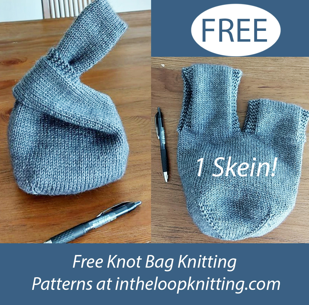 Free One Skein Knot Bag With Square Bottom Knitting Pattern