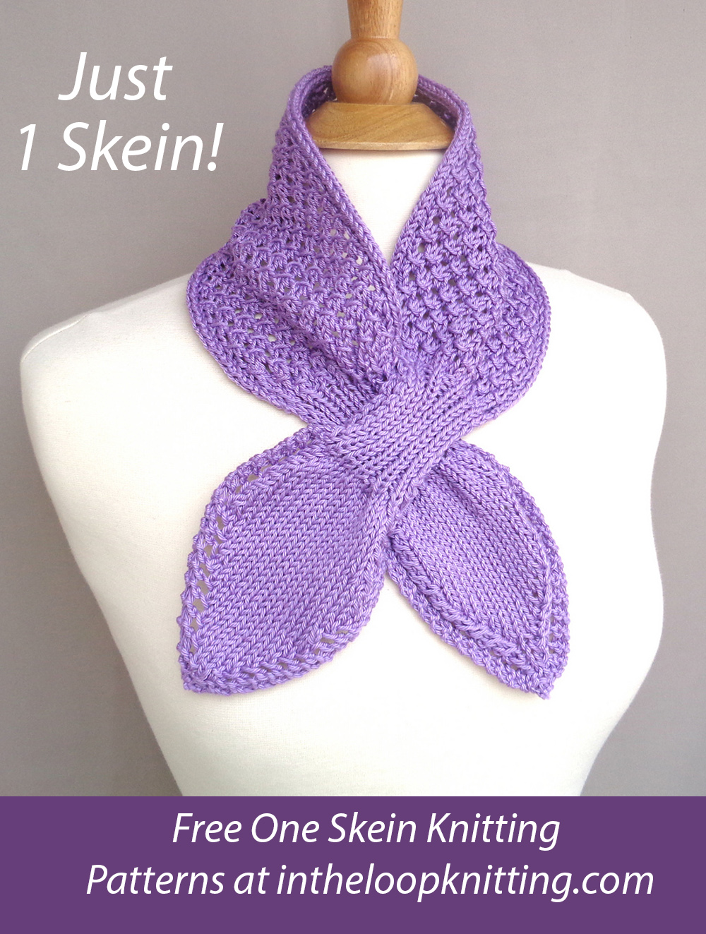 One Skein Knot Lace Ascot Scarf Knitting Pattern