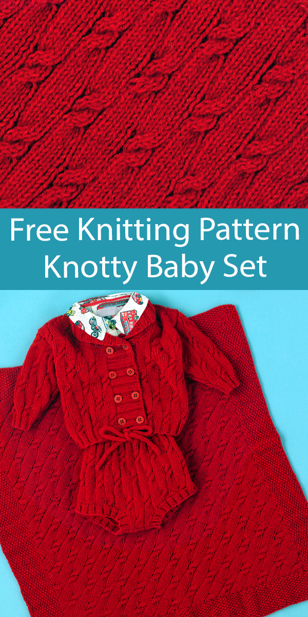 Free Baby Knitting Pattern for Baby Layette Set Knotty Cable