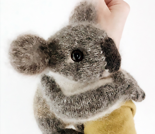 Knitting Pattern for Koala Toy 8 inches/ 20 cm Knit Flat