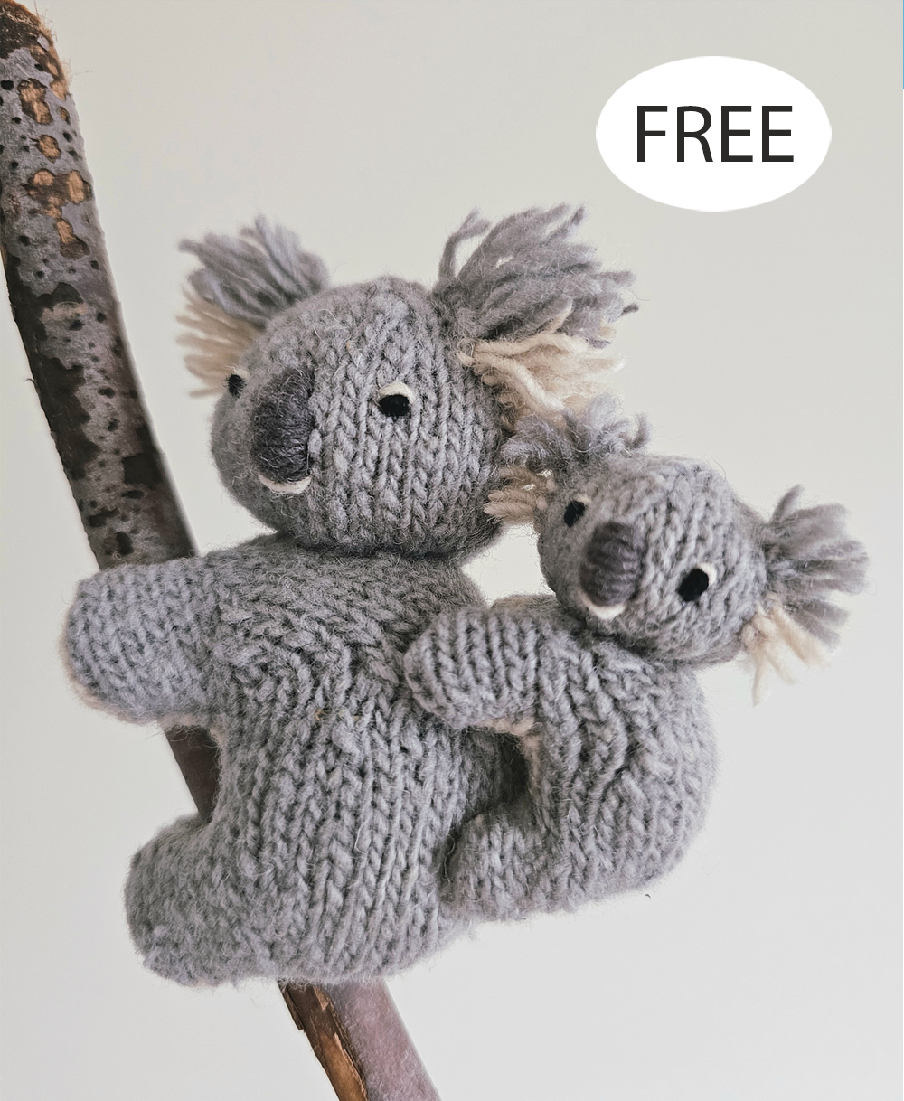 Free Koala Mother and Baby Animals of Australia Knitting Pattern