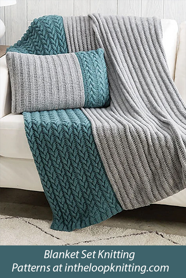 Koonce Throw Blanket and Pillow Knitting Patterns